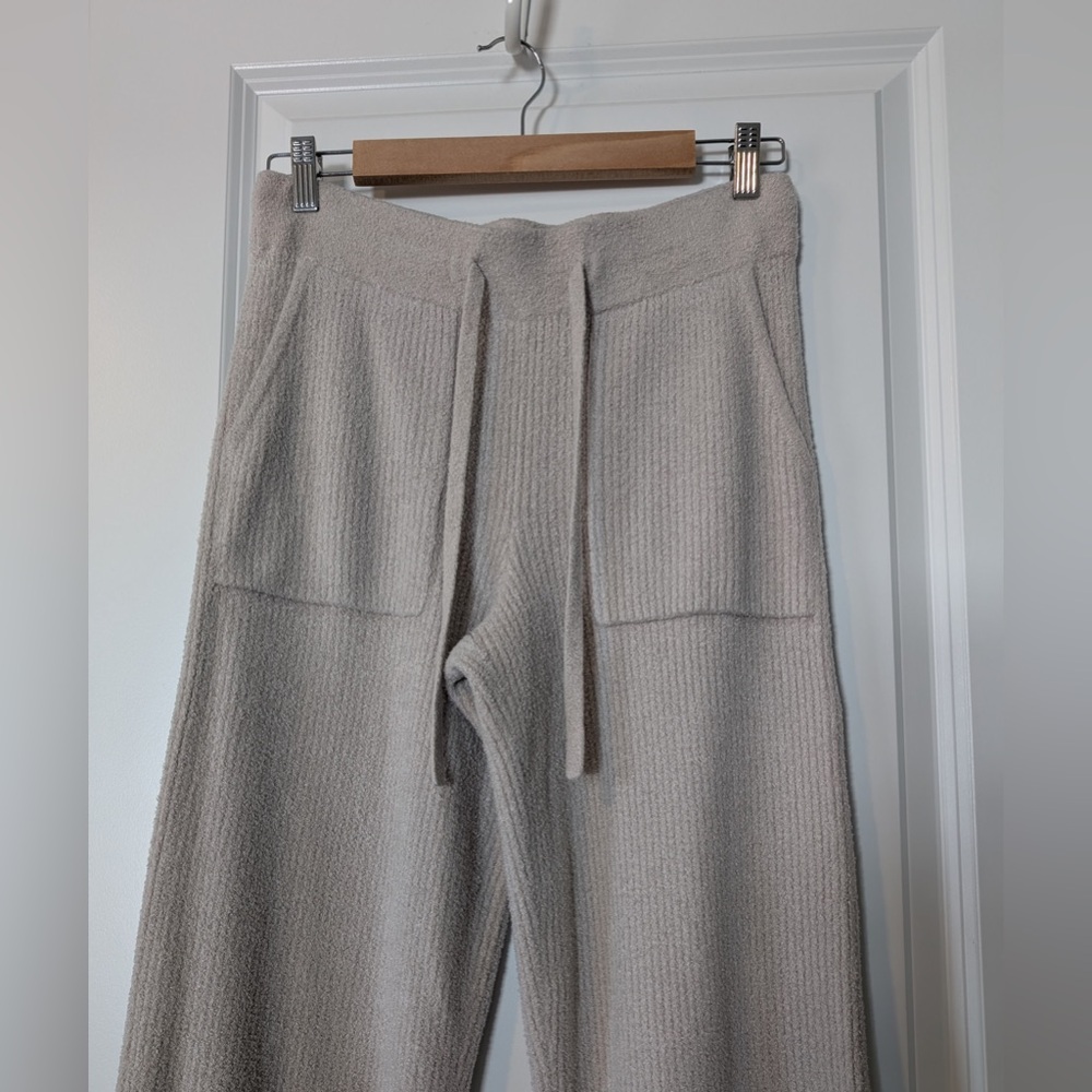 Barefoot Dreams CozyChic Lite Ribbed Side-Slit Lounge Pants Light Oatmeal Size S - Picture 4 of 12
